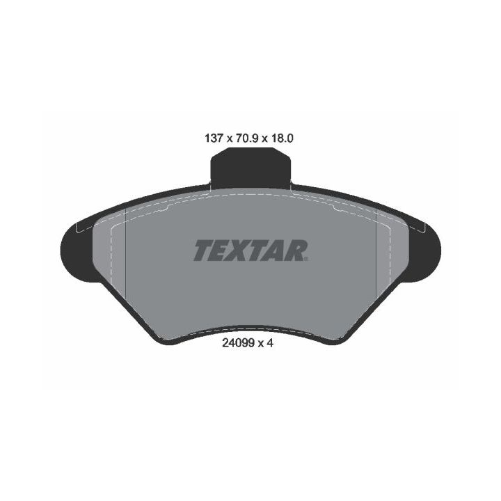 Stabdžių trinkelių rinkinys, diskinis stabdys TEXTAR 2409901
