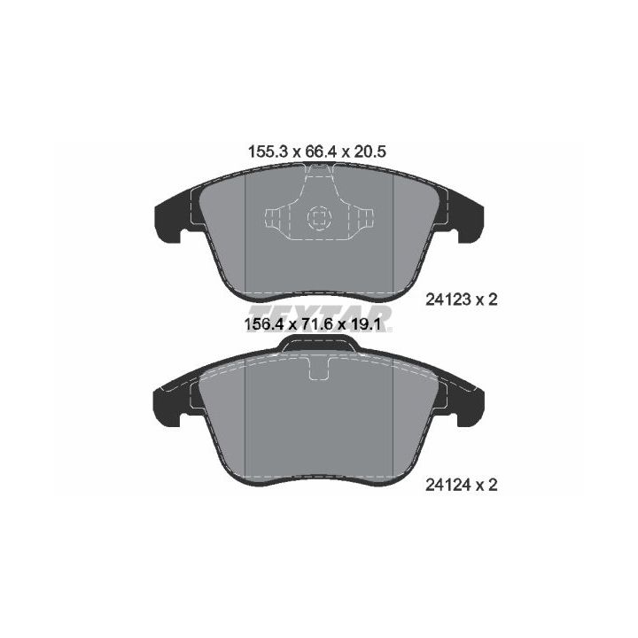 Stabdžių trinkelių rinkinys, diskinis stabdys TEXTAR 2412301