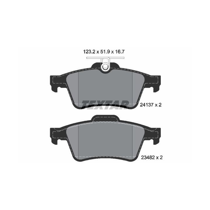 Stabdžių trinkelių rinkinys, diskinis stabdys TEXTAR 2413781