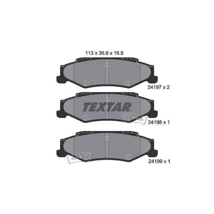 Stabdžių trinkelių rinkinys, diskinis stabdys TEXTAR 2419701