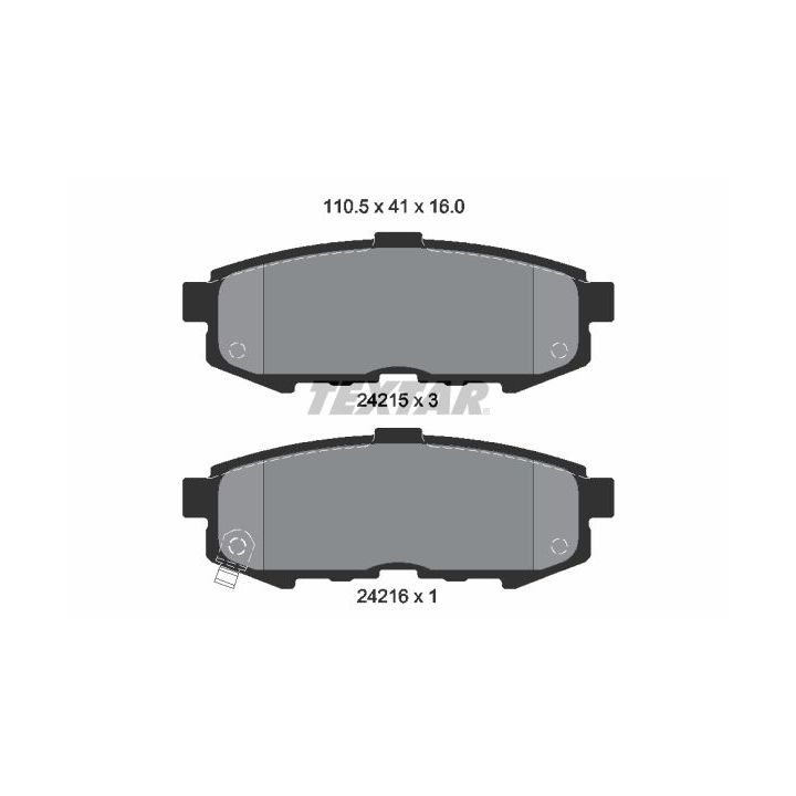 Stabdžių trinkelių rinkinys, diskinis stabdys TEXTAR 2421501