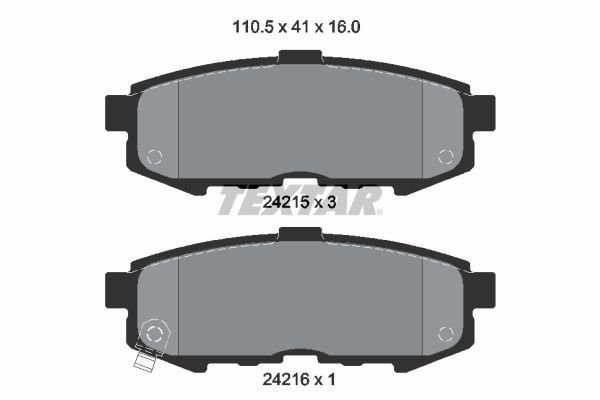 Stabdžių trinkelių rinkinys, diskinis stabdys TEXTAR 2421501