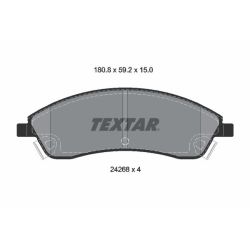 Stabdžių trinkelių rinkinys, diskinis stabdys TEXTAR 2426801