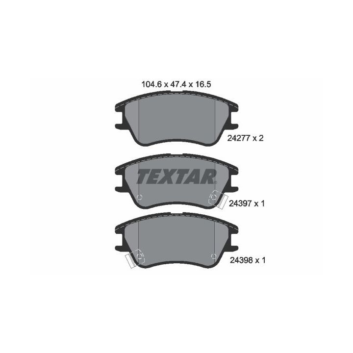 Stabdžių trinkelių rinkinys, diskinis stabdys TEXTAR 2427701