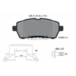 Stabdžių trinkelių rinkinys, diskinis stabdys TEXTAR 2428302