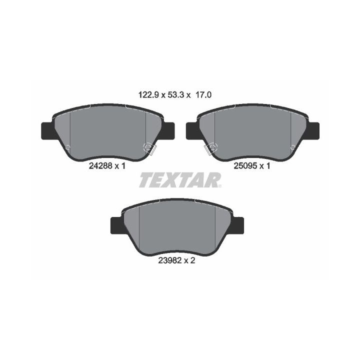 Stabdžių trinkelių rinkinys, diskinis stabdys TEXTAR 2428801