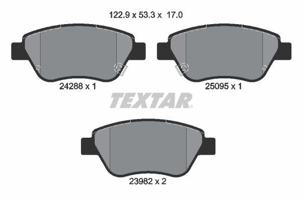 Stabdžių trinkelių rinkinys, diskinis stabdys TEXTAR 2428801