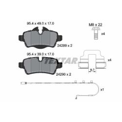 Stabdžių trinkelių rinkinys, diskinis stabdys TEXTAR 2428904
