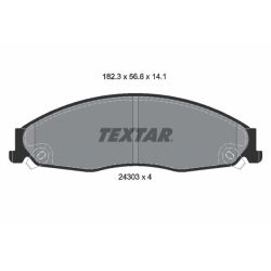 Stabdžių trinkelių rinkinys, diskinis stabdys TEXTAR 2430301