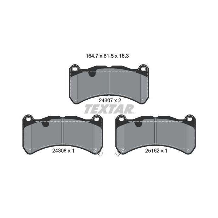 Stabdžių trinkelių rinkinys, diskinis stabdys TEXTAR 2430701