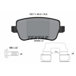 Stabdžių trinkelių rinkinys, diskinis stabdys TEXTAR 2434801