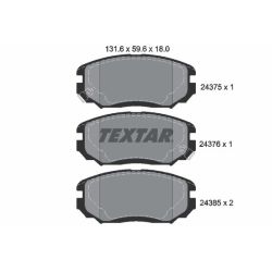 Stabdžių trinkelių rinkinys, diskinis stabdys TEXTAR 2437501