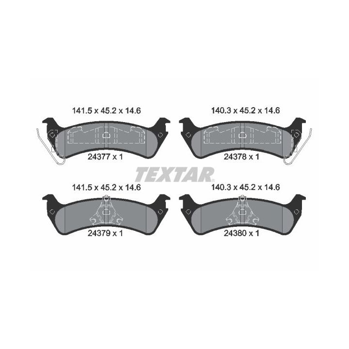 Stabdžių trinkelių rinkinys, diskinis stabdys TEXTAR 2437701