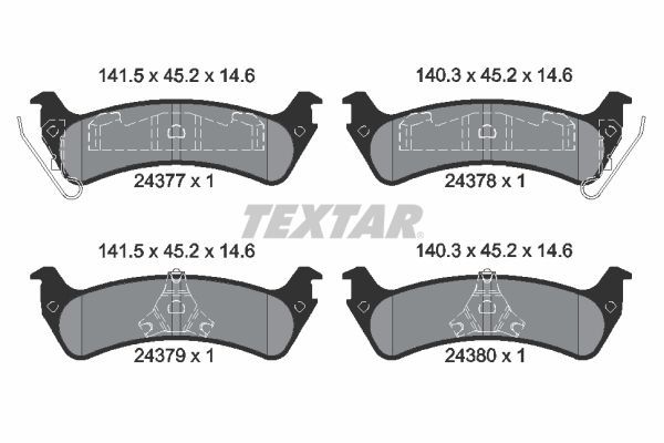 Stabdžių trinkelių rinkinys, diskinis stabdys TEXTAR 2437701