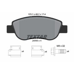 Stabdžių trinkelių rinkinys, diskinis stabdys TEXTAR 2439301