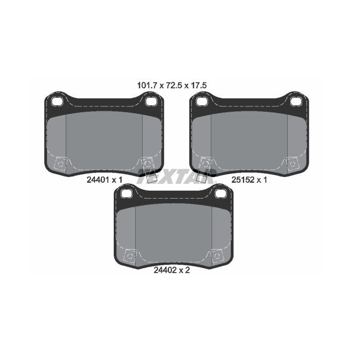 Stabdžių trinkelių rinkinys, diskinis stabdys TEXTAR 2440101