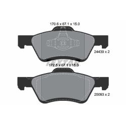 Stabdžių trinkelių rinkinys, diskinis stabdys TEXTAR 2443901