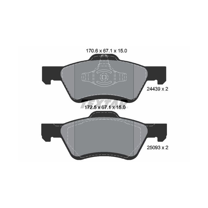 Stabdžių trinkelių rinkinys, diskinis stabdys TEXTAR 2443901