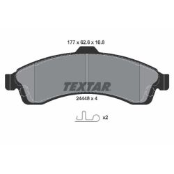 Stabdžių trinkelių rinkinys, diskinis stabdys TEXTAR 2444801