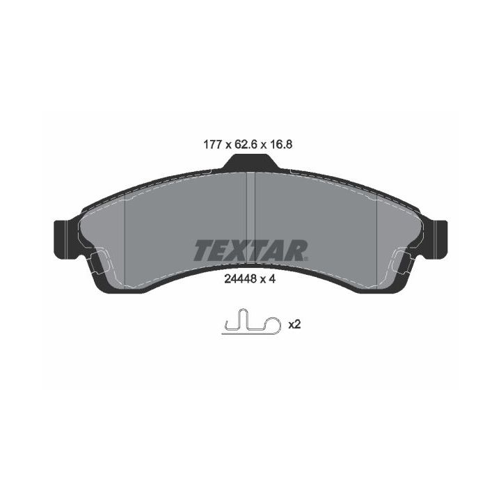 Stabdžių trinkelių rinkinys, diskinis stabdys TEXTAR 2444801