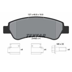 Stabdžių trinkelių rinkinys, diskinis stabdys TEXTAR 2446501