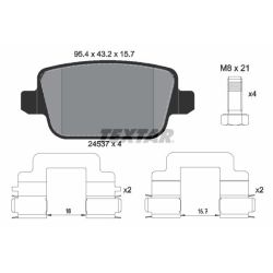 Stabdžių trinkelių rinkinys, diskinis stabdys TEXTAR 2453703