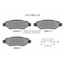 Stabdžių trinkelių rinkinys, diskinis stabdys TEXTAR 2454601