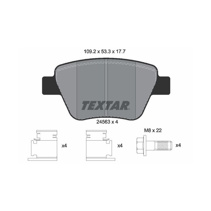 Stabdžių trinkelių rinkinys, diskinis stabdys TEXTAR 2456301