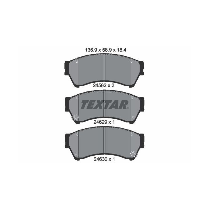 Stabdžių trinkelių rinkinys, diskinis stabdys TEXTAR 2458202