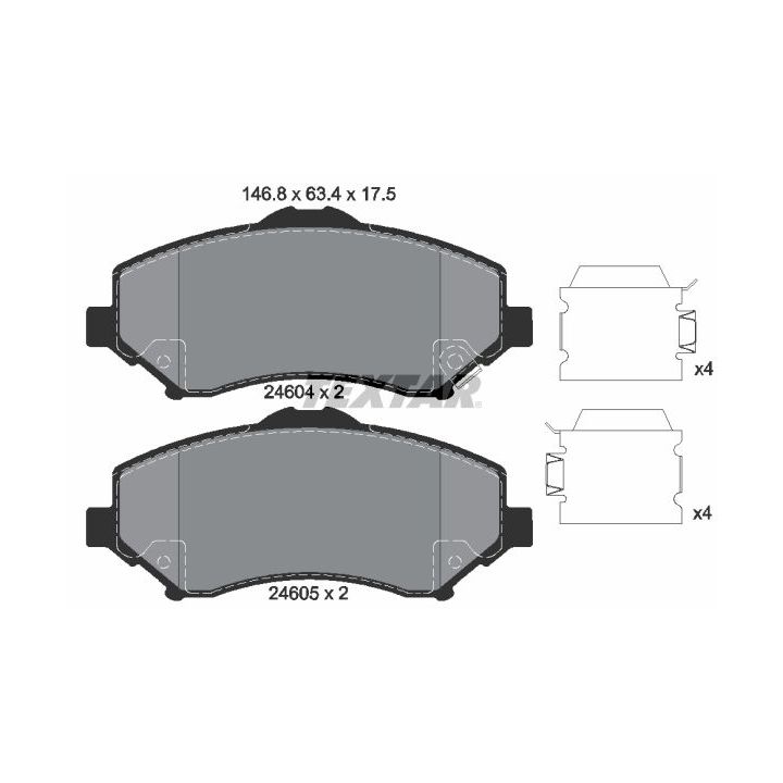 Stabdžių trinkelių rinkinys, diskinis stabdys TEXTAR 2460402