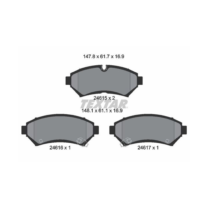 Stabdžių trinkelių rinkinys, diskinis stabdys TEXTAR 2461501