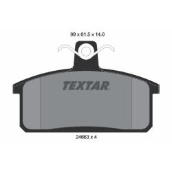 Stabdžių trinkelių rinkinys, diskinis stabdys TEXTAR 2466301