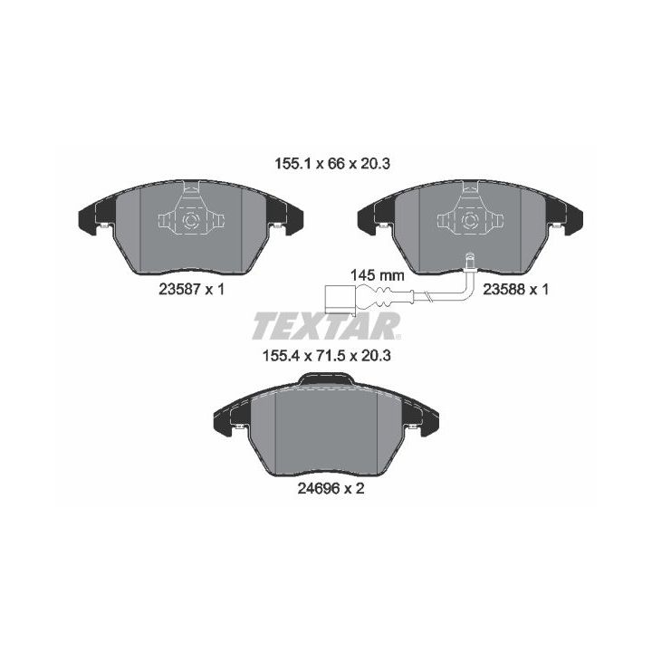 Stabdžių trinkelių rinkinys, diskinis stabdys TEXTAR 2469602