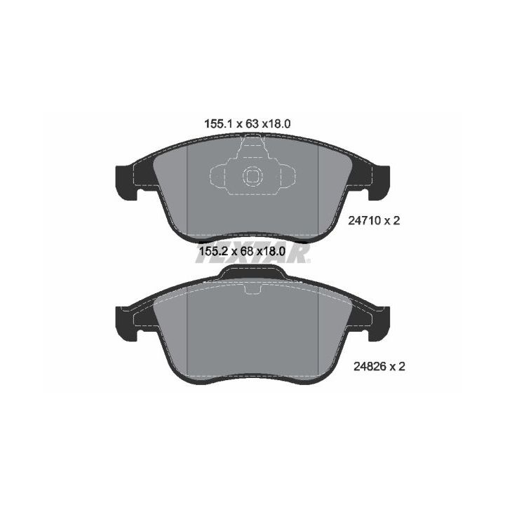 Stabdžių trinkelių rinkinys, diskinis stabdys TEXTAR 2471001