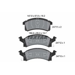 Stabdžių trinkelių rinkinys, diskinis stabdys TEXTAR 2471101
