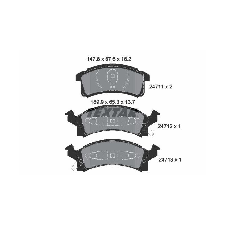 Stabdžių trinkelių rinkinys, diskinis stabdys TEXTAR 2471101