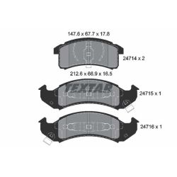 Stabdžių trinkelių rinkinys, diskinis stabdys TEXTAR 2471401