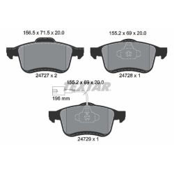 Stabdžių trinkelių rinkinys, diskinis stabdys TEXTAR 2472701