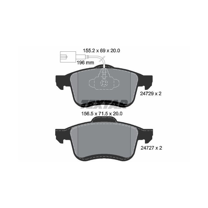 Stabdžių trinkelių rinkinys, diskinis stabdys TEXTAR 2472901