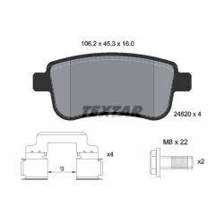 Stabdžių trinkelių rinkinys, diskinis stabdys TEXTAR 2482001