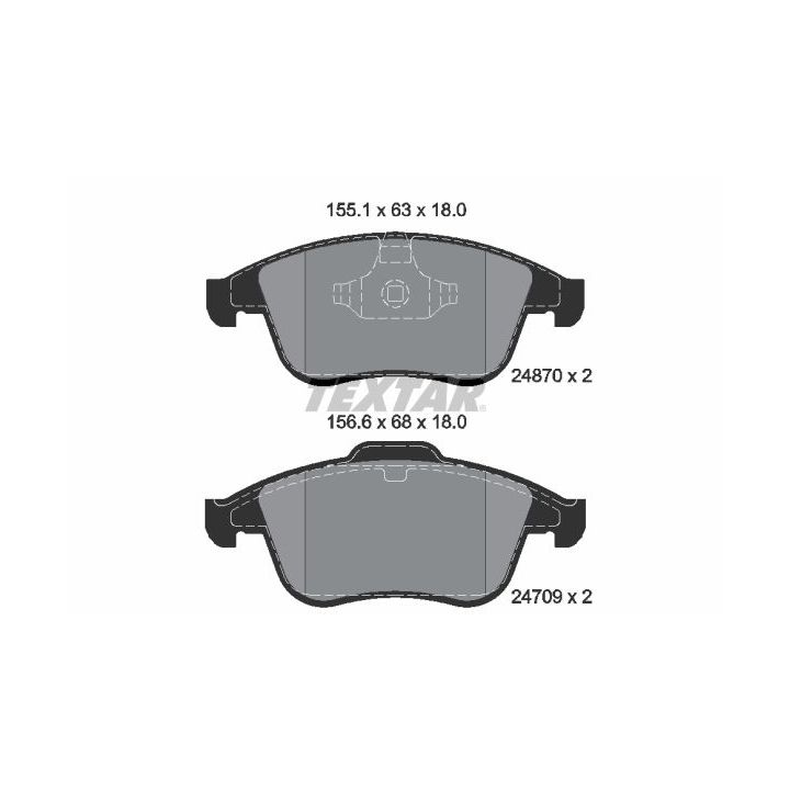 Stabdžių trinkelių rinkinys, diskinis stabdys TEXTAR 2487001