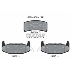 Stabdžių trinkelių rinkinys, diskinis stabdys TEXTAR 2487601