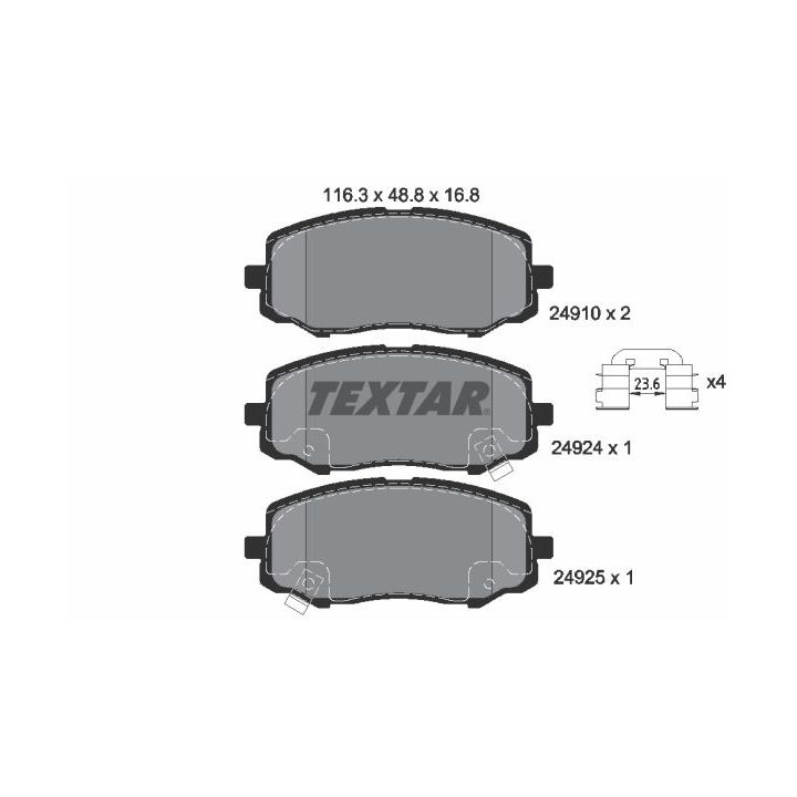 Stabdžių trinkelių rinkinys, diskinis stabdys TEXTAR 2491001