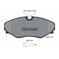 Stabdžių trinkelių rinkinys, diskinis stabdys TEXTAR 2497101