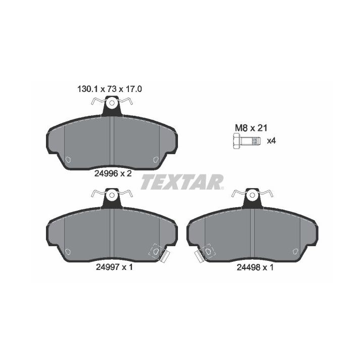 Stabdžių trinkelių rinkinys, diskinis stabdys TEXTAR 2499601