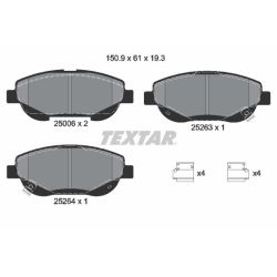 Stabdžių trinkelių rinkinys, diskinis stabdys TEXTAR 2500601