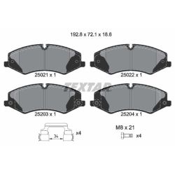 Stabdžių trinkelių rinkinys, diskinis stabdys TEXTAR 2502201