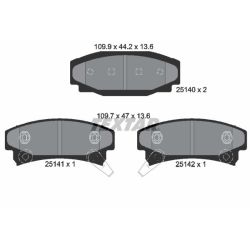 Stabdžių trinkelių rinkinys, diskinis stabdys TEXTAR 2514001