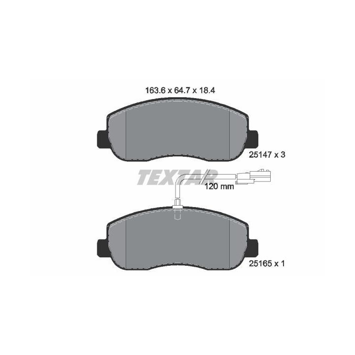 Stabdžių trinkelių rinkinys, diskinis stabdys TEXTAR 2514701