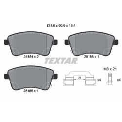 Stabdžių trinkelių rinkinys, diskinis stabdys TEXTAR 2518401